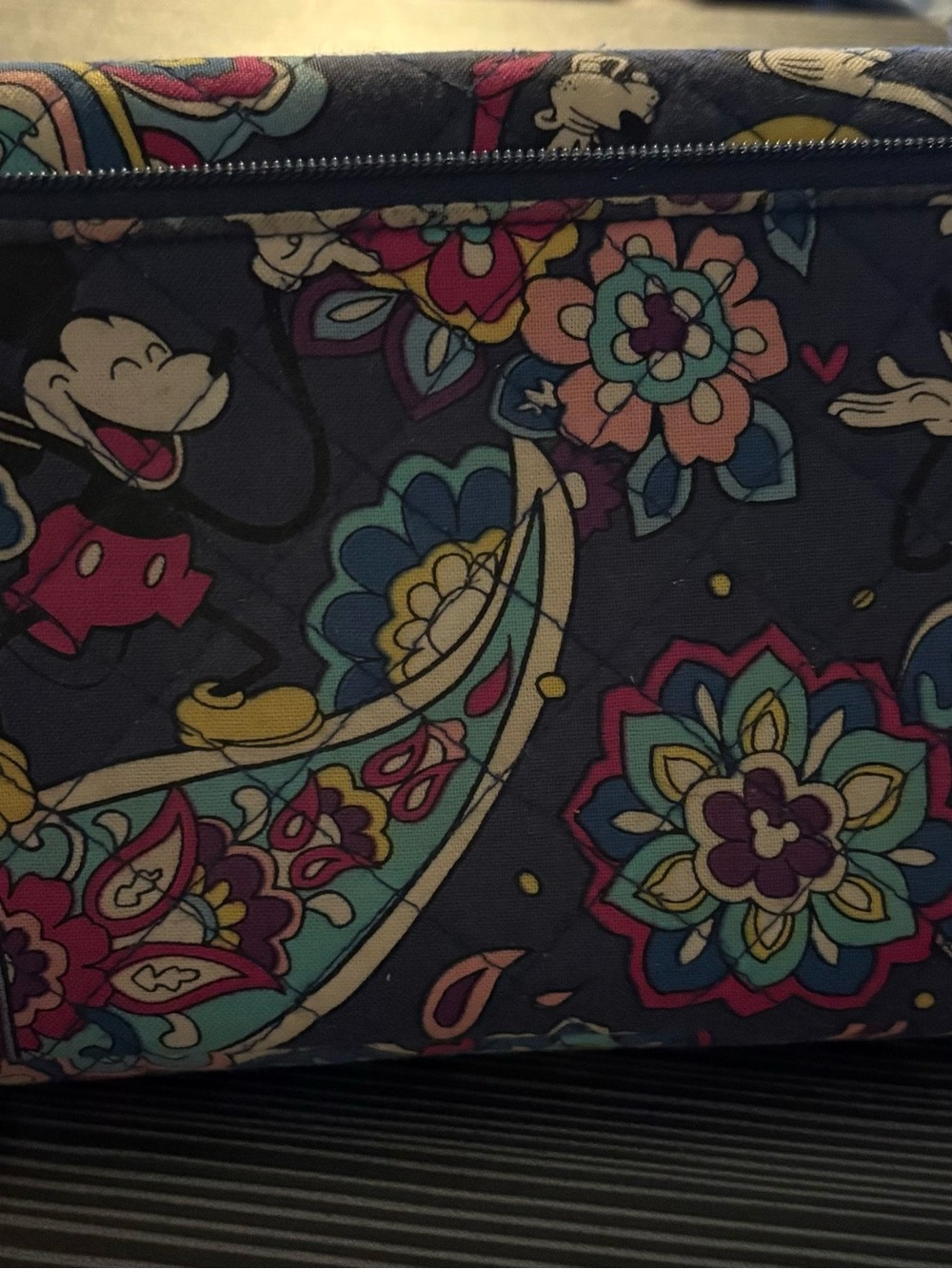 Vera Bradley Quilted Floral Wallet in Navy, Pink, Turquoise - Picture 4 of 5